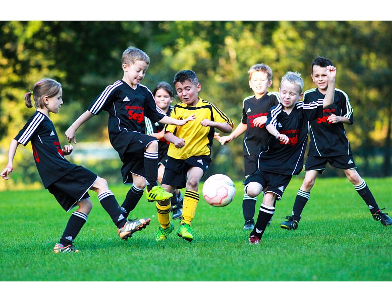nominiert zur Abstimmung fürs Sportfoto des Jahres 2014: F-Jugend Spiel zwischen FC Eging und SG Preming (gelb)